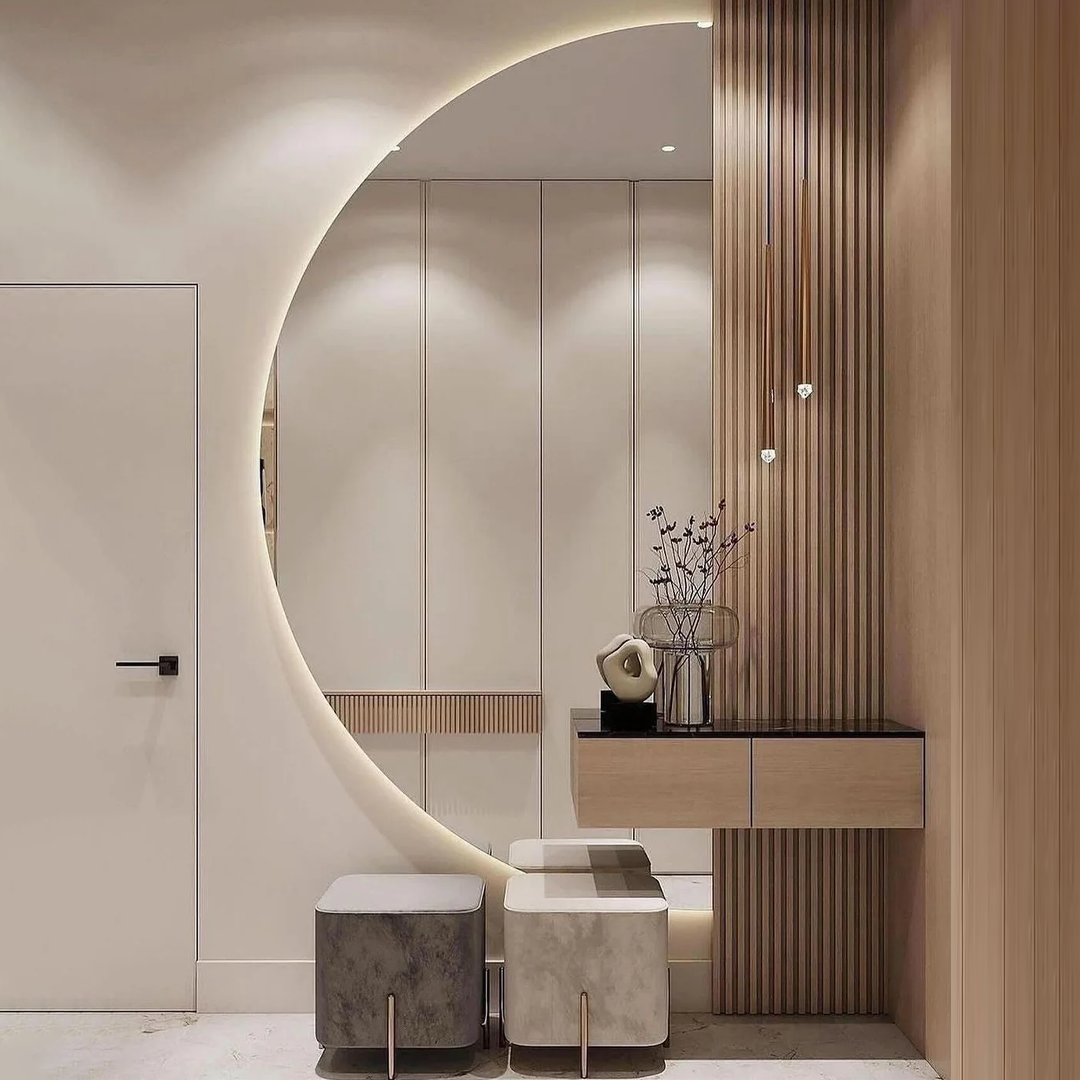 Half Moon Mirror Dressing Table