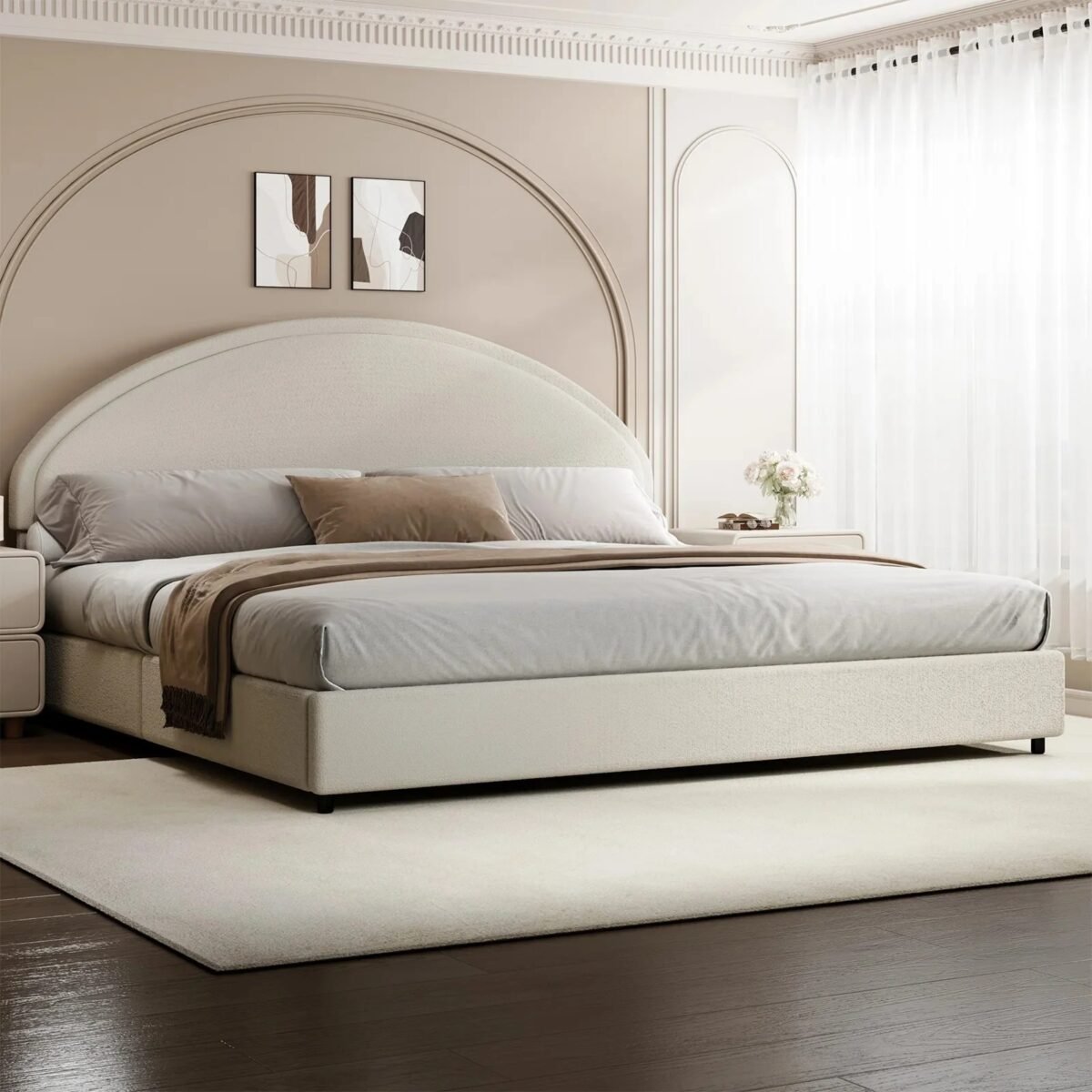 Round Classic Headboard Bed
